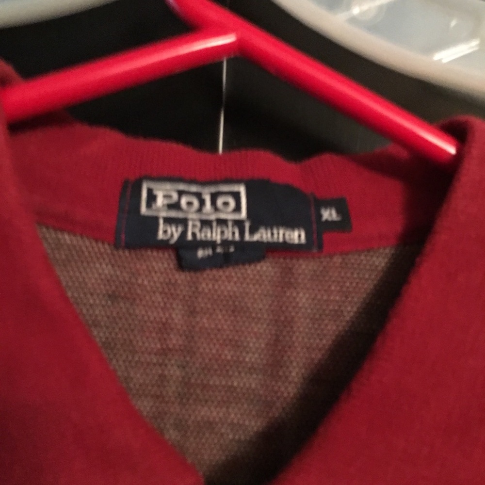 Red plaid shirt sleeve Polo